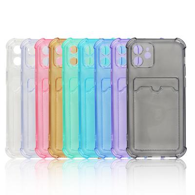 China New Clear Shockproof Credit Card Photo Change Card Holder Bag For iPhone X 7p 8p 10 Cell Phone Case 11 12 pro max for sale