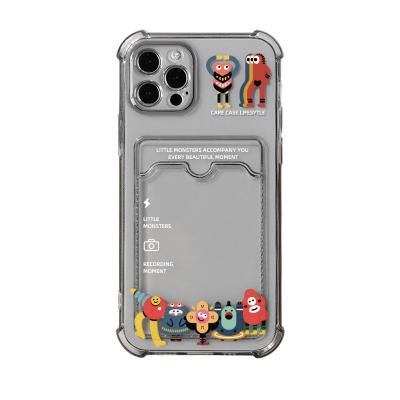 China New Clear Shockproof Credit Card Photo Change Card Holder Bag For iPhone X 7p 8p 10 Cell Phone Case 11 12 pro max for sale