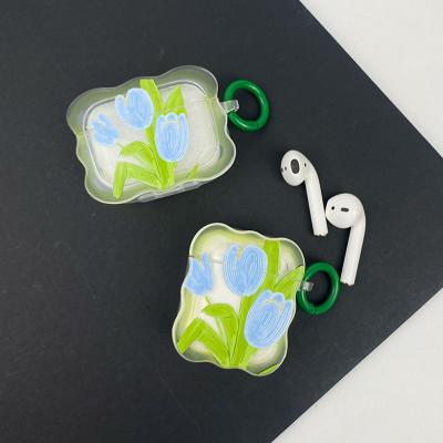 China 3D Tulip Flower Wave Love Shape Cute Blue Conch Designer Soft Clear Case Wireless Earphone Cover For Apple Airpods 1 2 3 pro for sale