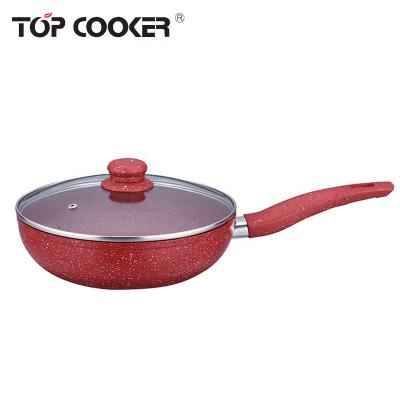 China Sustainable Forged Korean Aluminum Marble Coating King Induction Wok Pan for sale