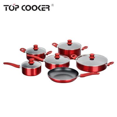 China Hot Selling Traditional Hot Selling Black Foil Stick Liner Non Pressed Cookware Set for sale