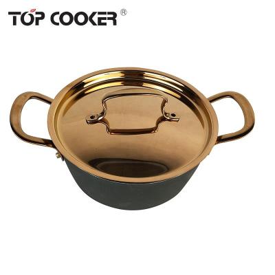 China Sustainable Forged Aluminum Copper Non Stick Hot Pot Casserole Set for sale