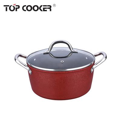 China Sustainable Forged Aluminum Nonstick Coating Casserole Hot Pot for sale