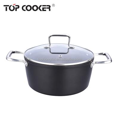 China Sustainable Forged Aluminum Non Stick Cooking Casserole Pot for sale