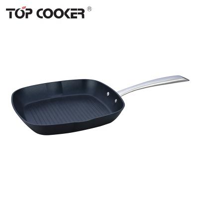 China Durable Forged Aluminum Stick Non Coating Square Frying Pan for sale