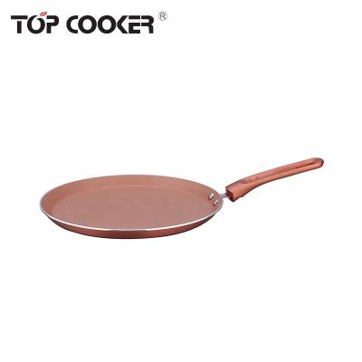 China Sustainable aluminum pressed copper indian non stick tawa pan for sale