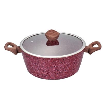 China Granite Stick Liner Non Sustainable Forged Aluminum Casserole Pot for sale