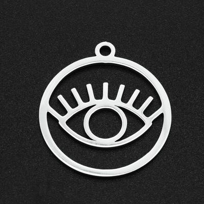 China Hiphop Jewelry RTS Fashion Design Oval Stainless Steel Colorful Round Evil Eye Chosen Pendant No Chain For Men Women Jewelry for sale