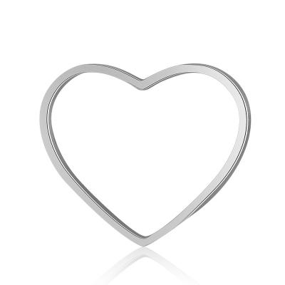 China Fashionable Jewelry RTS Wholesale Trendy Design Elu Silver Gold Plated Stainless Steel Heart Pendant For Jewelry Making for sale