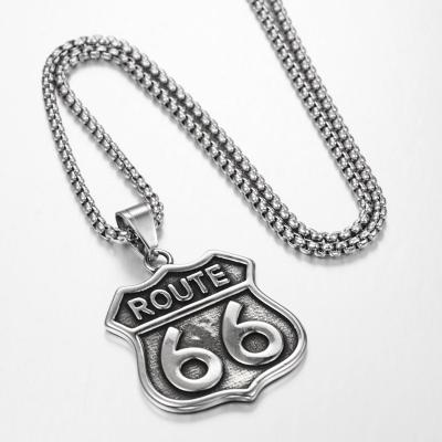 China Hiphop Chosen Jewelry RTS Hiphop Personality Titanium Plated Number 66 Steel Silver Pendant For Men Jewelry for sale