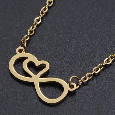 China Wholesale Chosen Jewelry RTS Fashion Stainless Steel Love Infinity Heart Necklace TRENDY For Women Jewelry for sale