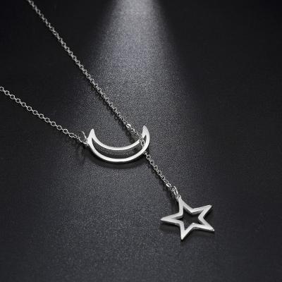 China Trendy Punk Moon Star Jewelry Stainless Steel Fashion Hip Hop Jewelry RTS Chosen Pendant Necklace For Women Girls for sale