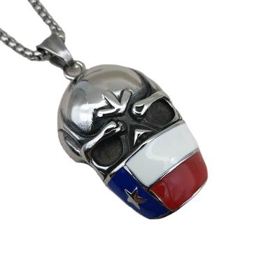 China Wholesale Hiphop Jewelry RTS Hip Hop Stainless Steel Enamel Skull Pendant Chosen For Men's Gift for sale