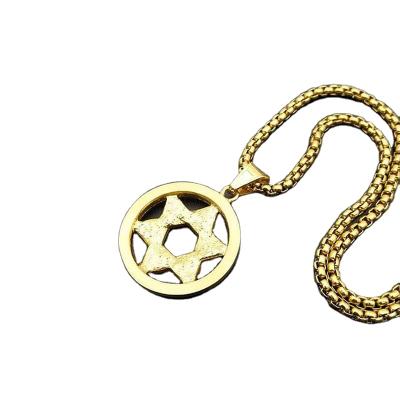 China Hiphop Chosen RTS Jewelry Shape Stainless Steel Diamond David Star Pendant Gold Plated with Solomon Jewelry for sale