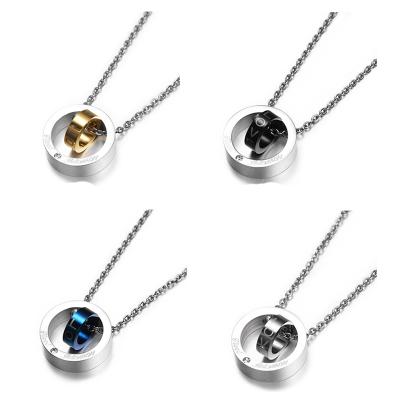 China Hiphop Chosen Jewelry RTS Hiphop Stainless Steel Love Round Customized Necklace For Couples Jewelry for sale