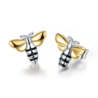 China Fashion Design 925 Sterling Silver Elu Jewelry RTS Fashion Design 925 Sterling Silver Bee Stud Animal Earring For Women Jewelry for sale