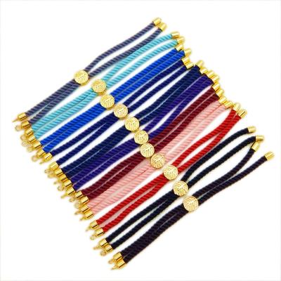 China Elu Jewelry RTS Colors Men Women Classic Multi Double Twist Rope Nylon Bracelet With Tree Of Life Charm Flexible Rope For Jewelry Making for sale