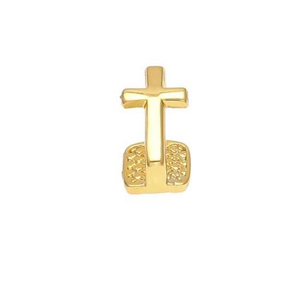 China Hiphop Jewelry RTS New Body Jewelry Design Gold Plated Crossed Single Grills For Hip Hop Rapper for sale