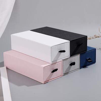 China Custom Printed Recyclable Jewelry RTS Slide Storage Jewelry Packaging Drawer Box Logo Small Recyclable Paper Cardboard by Elu for sale