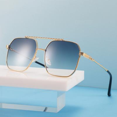 China 2021 Vintage Square Sunglasses Double Bridge Oversized Sun Glasses For Men Wholesale DF43257 for sale