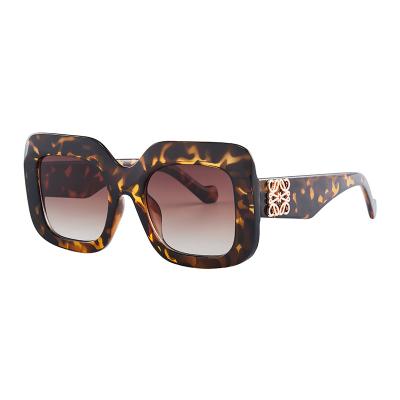 China Fashion Oversized Sunglasses Frame Sun Glass Women Leopard Shape Transparent Red Women's Sunglasses Wholesale for sale