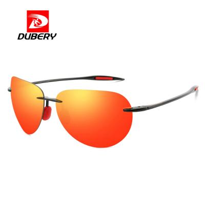 China DUBERY 2021 New Fashion Sunglasses Fashion Cycling Sun Glass Sports Mirror Super Light Rimless Sunglasses D132 for sale