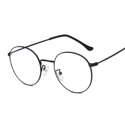 China Tik Tok Net Celebrity Fashion Glasses Light Anti-blue Simple Metal Around Optical Frames Tide Anti-blue Light Eyewear for sale