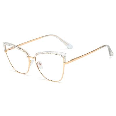 China For Hot Business Reading Glasses 2021 Newcomers Cateye Glasses Eyesight American Anti-blue Optical For Women MM95287 for sale