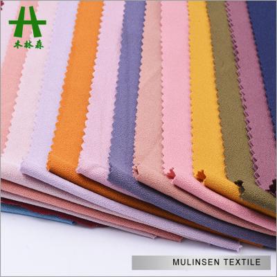 China Anti Pill Mulinsen Textile 100D 4 Way Stretch 100 Polyester Moss Crepe Fabric for sale