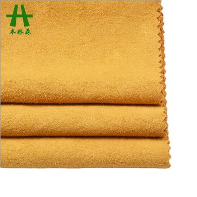 China Stretch Mulinsen Textile Plain Dyed Sost Feeling Faux Suede Fabric Manufacturer for sale