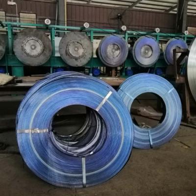 China Wrapping Machine Baking Steel Band Binding Belt Blue Wrapping Blue Wrapping Steel Belt Rewinding for sale