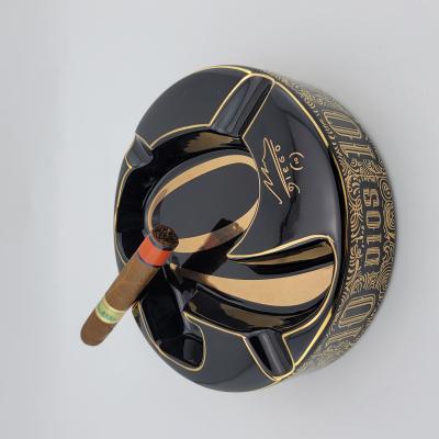 China Wholesale Luxury Design Smoking Custom Ceramic Cigar Ashtray Accessories Morden Porcelain Ashtray for sale