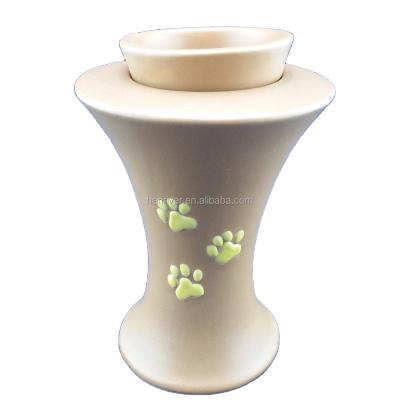 China Best Selling Unique Stored Pet Casket Application Cremation Urn with Hand Paint Paw Marks for sale