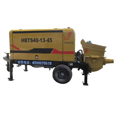 China Construction Material Stores Made In China Top Quality Yellow Hbts30-10-45 Small Concrete Mixer Truck Pump for sale