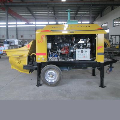 China HBTS50 hotels diesel engine concrete pump has high working efficiency and is easy to move for sale