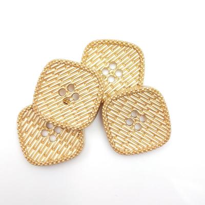 China High Quality Fashionable Dry Cleaning Gold Oeko-Tex Metal Square 4/Four Hole Sewing Buttons for sale