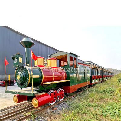 China High quality San chuan wooden equipment children's farmland guided train can be customized cog track train for sale