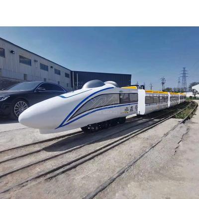 China Vintage Fun Child Ride Wooden High Speed ​​Railway Kids Train Hot Sale Kids Attractions Electric Track Train Ride For Sale for sale