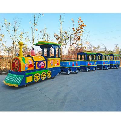 China Factory Direct Wooden Peppa Pig Kids Amusement Park Trackless Train Electric Train For Sale for sale