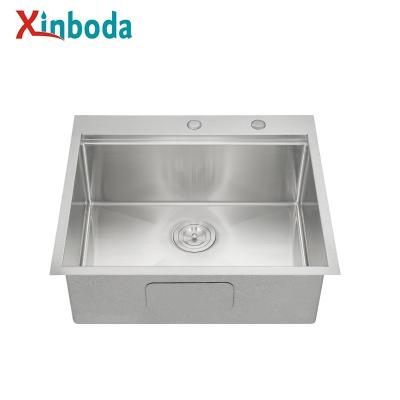 China Without Faucet New Technology Single Bowl Corner Drainer Topmount Stainless Steel House Kitchen Sink for sale