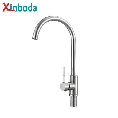 China Modern Good Quality SUS 304 Stainless Steel Material Single Handle Cold And Hot Water Mixer 304 Kitchen Faucet for sale