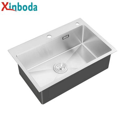 China Without Faucet Best Selling Rectangular Single Bowl Topmount Stainless Steel Kitchen Sinks for sale