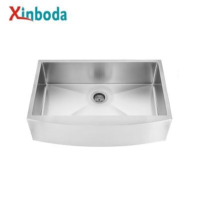 China Without Faucet Farmhouse 304 Stainless Steel Kitchen Sink , Apron Front Single Bowl Handmade Kitchen Sink for sale