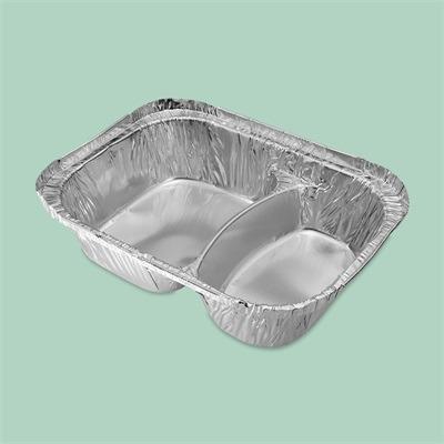 China Cooking 3 Compartment Lunch Trays Aluminum Foil Containers for sale