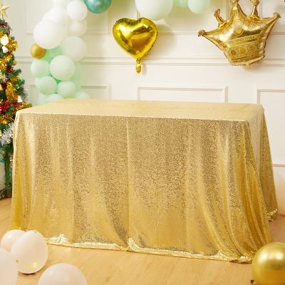 China Glitter Sequin Waterproof Tablecloth For Wedding Party Decor Christmas Home Office Cover Mantel Rectangular Shiny Table Cloth for sale