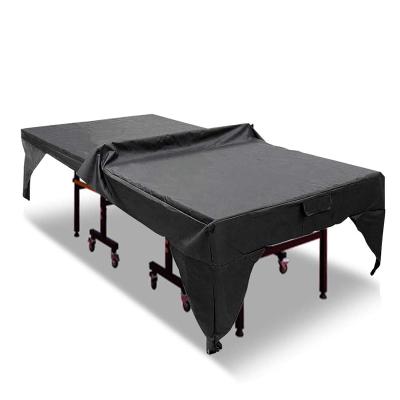 China Fashion Custom Black 600D Waterproof / Dustproof Ping Pong Table Cover Outdoor Waterproof And Dustproof Cover for sale