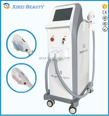 China Acne treatment effective large single shr long ipl 2 pieces handle pulse nd yag laser hair removal machine for sale