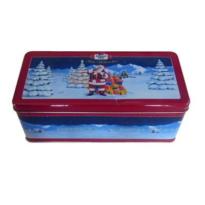 China Recyclable Rectangular Candy / Cookie / Christmas Gift Tin Boxes With Lock for sale