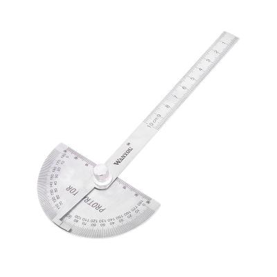 China 100mm Stainless Steel Single Arm 180 Degree Bevel Protractor Goniometer Angle Measuring Finder Degree Tools for sale