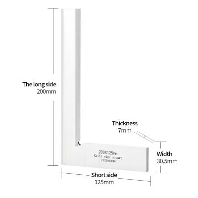 China Carbon Steel Carpenter 200*125mm 90 Degree Precision Knife Blade Square Blade Angle Test Square Tool Angle Measuring Rulers for sale